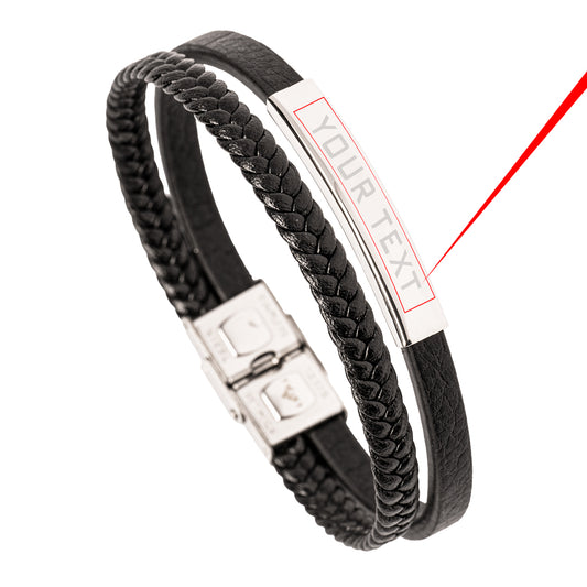 Twist Dual Band Leather Bracelet